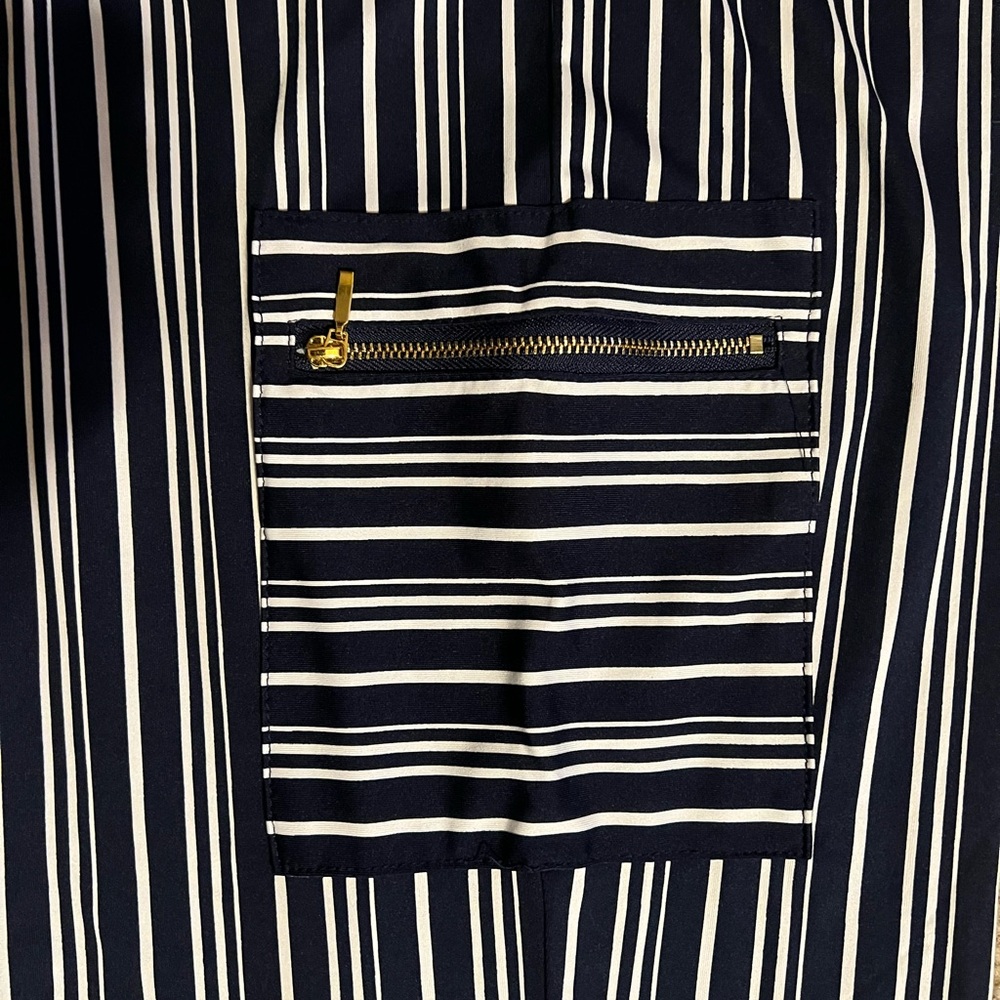 Robert Louis Striped Cargo Pants in Navy and White - Picture 5 of 8